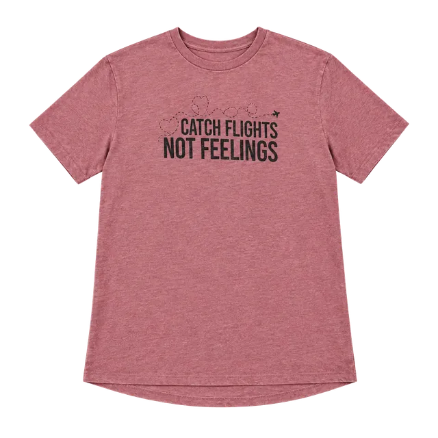 Bella+Canvas Catch Flights Not Feelings T-Shirt Mauve
