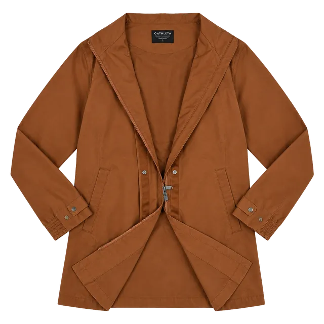 Athleta brown polyester raincoat with hood, size XL #athletic #outdoor