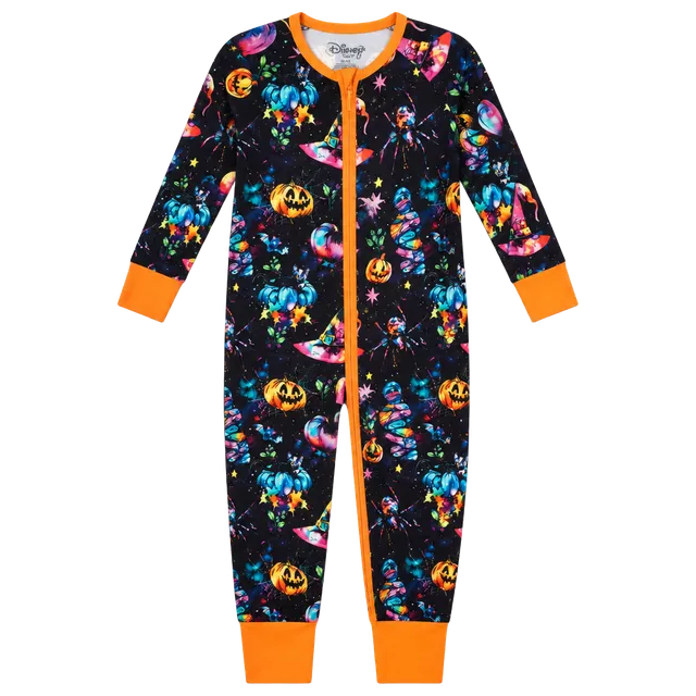 Glimmers Halloween Pajama Romper Size 12-18M Black