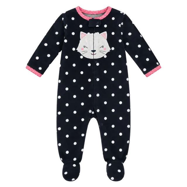 Child of Mine by Carter's Polka Dot Cat Sleeper Size 3-6M
