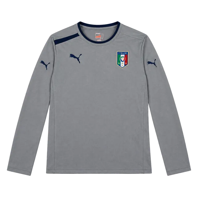 Puma FIGC Italia Long Sleeve Training Shirt Size S Gray