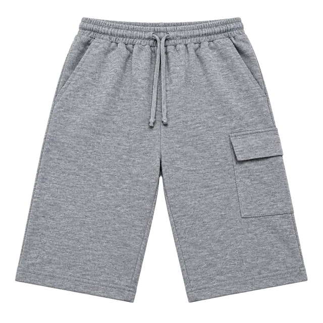 Langyiwee Cargo Sweat Shorts Grey Drawstring