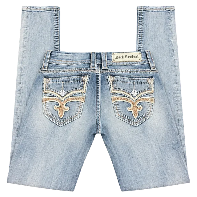 Y2K patched Rock Revival Skinny Jeans Size 27 Distressed Denim