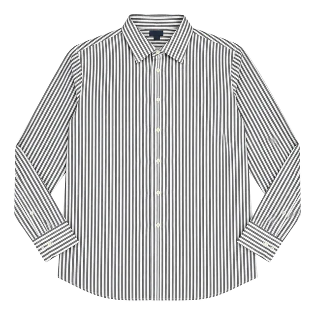 Chaps Button Up Shirt Womens Size 2X Black White Striped Cotton Long Sleeve