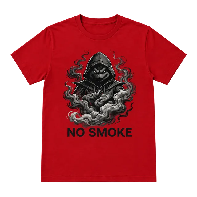 Graphic T-Shirt No Smoke Hooded Reaper Red Cotton