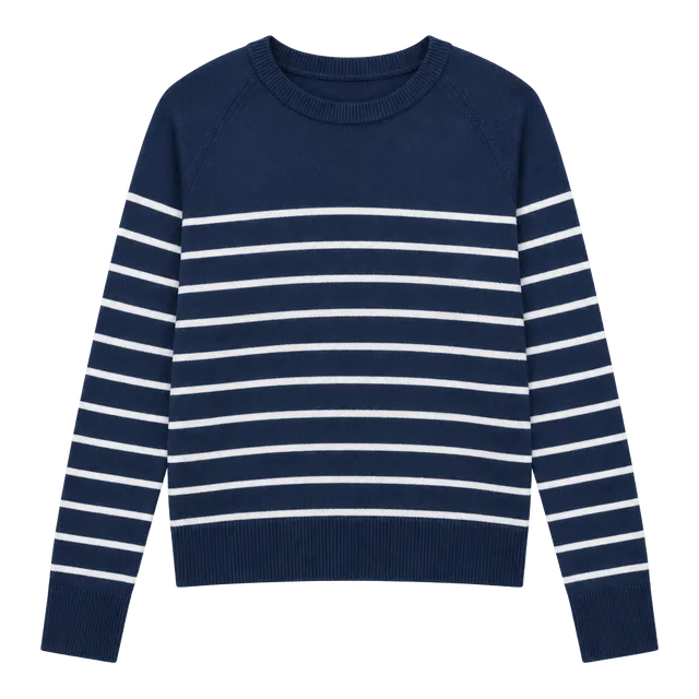Velvet by Graham & Spencer Navy Breton Stripe Sweater -Coastal Nautical Style