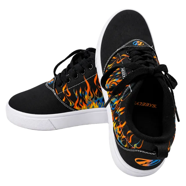 Heelys Flame Print Skate Shoes Black size Y4