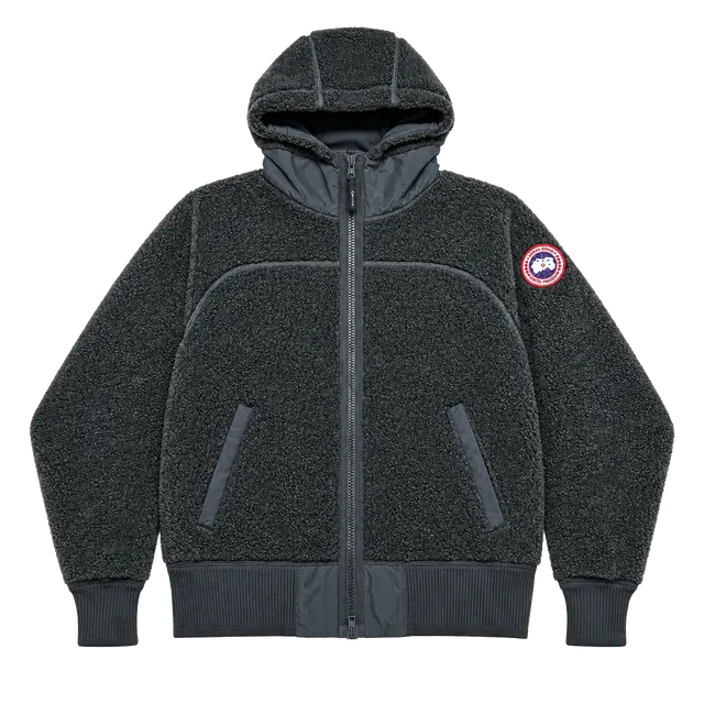 Canada Goose Simcoe Fleece Jacket Hooded Grey Black Size M 