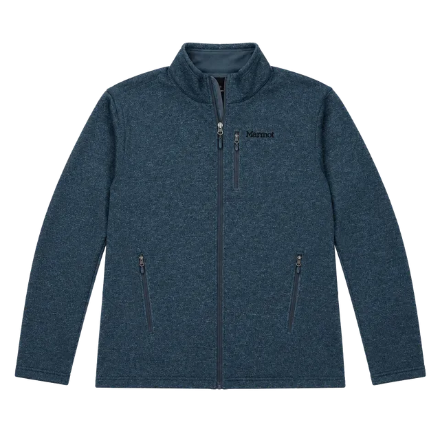 Marmot Fleece Jacket Blue Full Zip Mock Neck