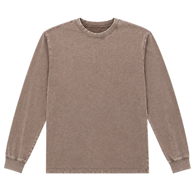 Public Supply NYC Long Sleeve T-Shirt Size L Brown Relaxed