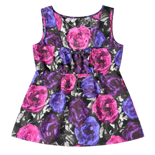 Michael Kors Floral Sleeveless Blouse Size 8 Purple Black Rose Tank Top