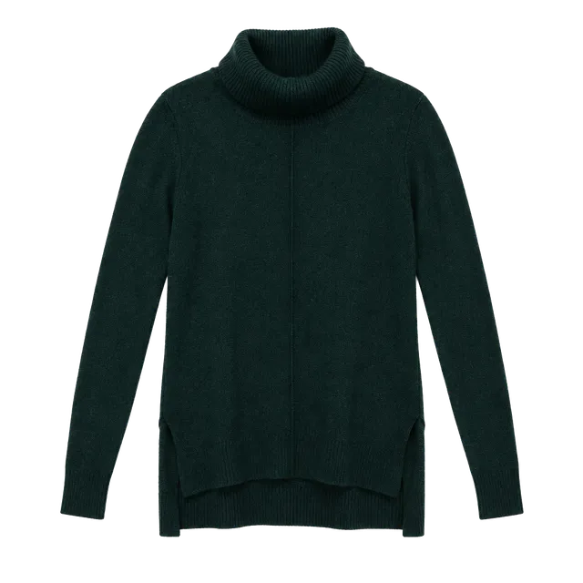St. Tropez West Cashmere Turtleneck Sweater Size L Green