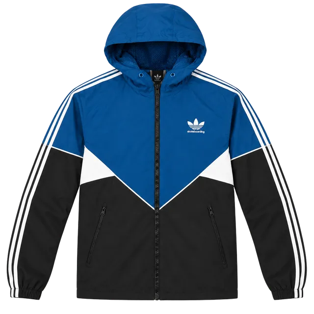 Adidas Skateboarding Windbreaker Jacket Size L Blue Black White