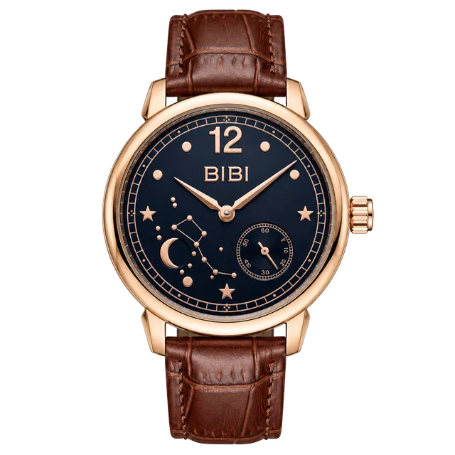 Bibi Constellation Automatic Rose Gold Leather Watch