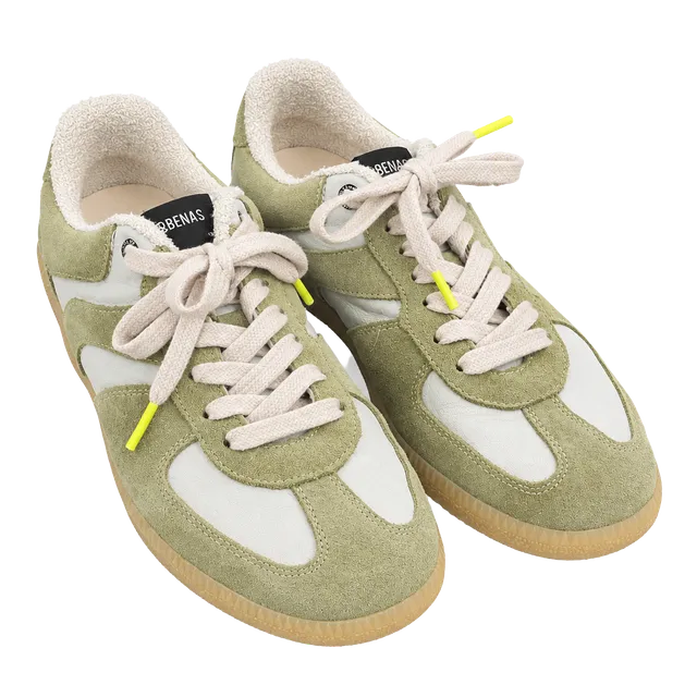 Verbenas Sneakers Size 40 Green Leather Suede Gum Sole