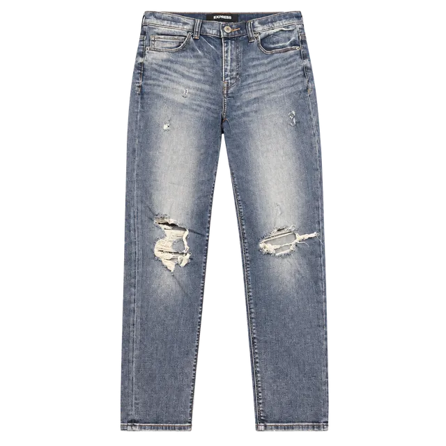 Express Distressed Slim Jeans Size 28x27 Blue Denim