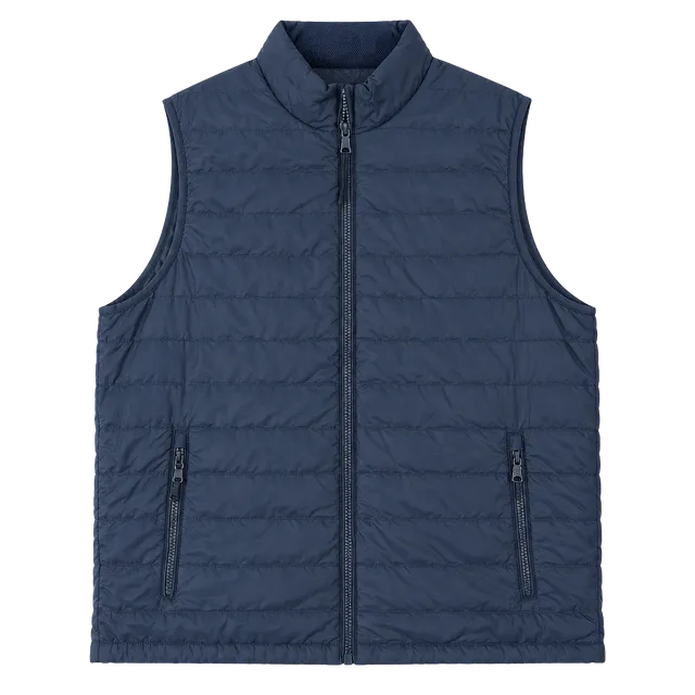 Banana Republic Puffer Vest Size L Blue Quilted Full Zip