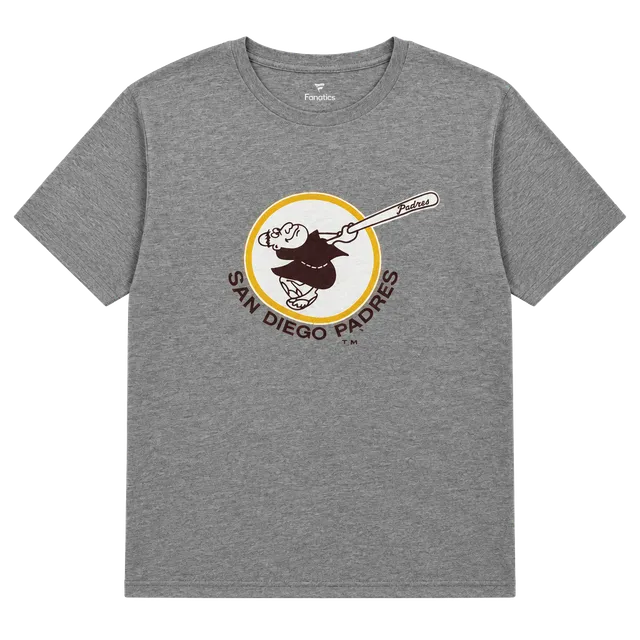 Fanatics San Diego Padres T-Shirt Size L Gray MLB Cooperstown Swinging Friar