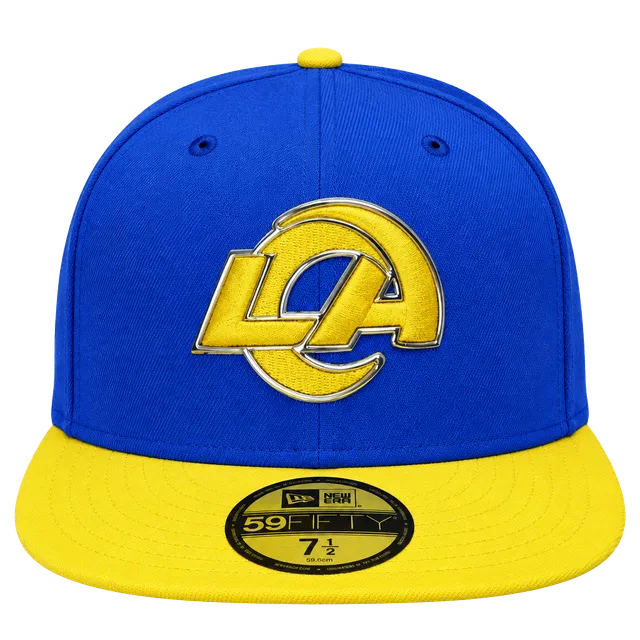 New Era Los Angeles Rams 59FIFTY Fitted Hat Royal Yellow Size 7 1/2