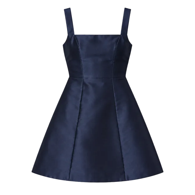 Aria Dress Size 16 Navy Blue Square Neck Mini Fit Flare