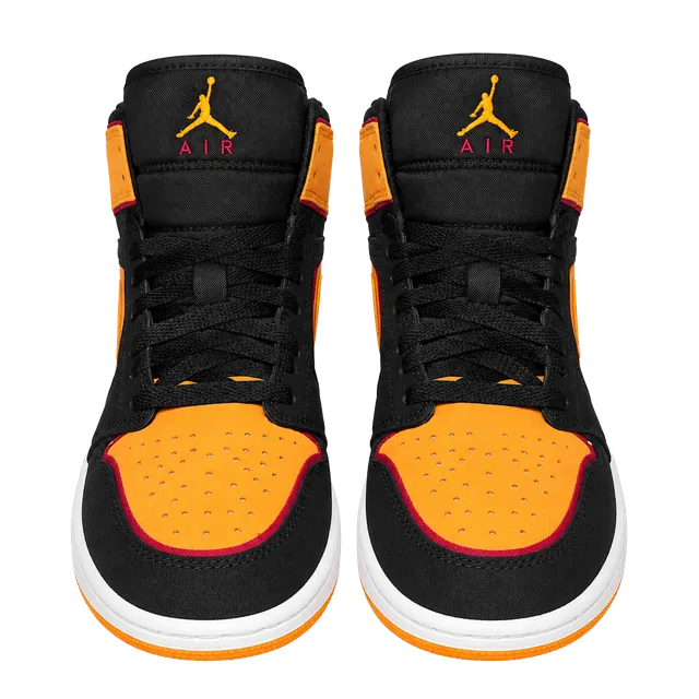 Nike Air Jordan 1 Mid GS Size 6Y Orange Black