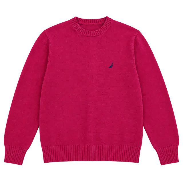 Nautica Cotton Crewneck Sweater Size M Red