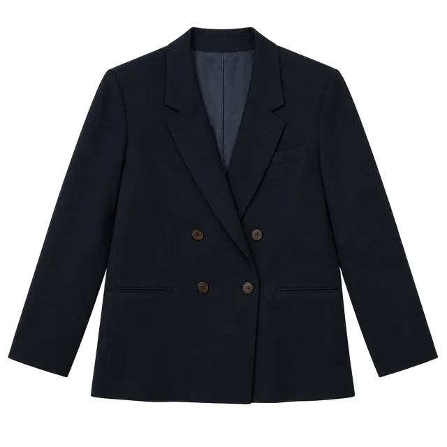 Pendleton Double Breasted Wool Blazer Navy Blue