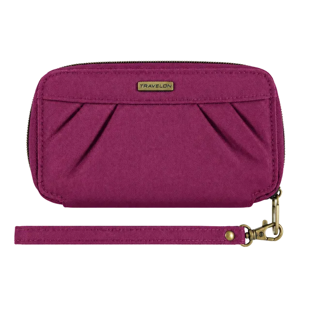 Travelon RFID Blocking Wristlet Wallet Purple