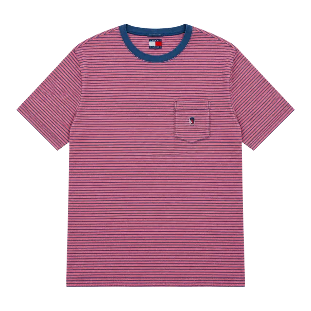 1990’s Tommy Hilfiger Sz XL Red White Blue Stripe Vintage Men's T-Shirt 