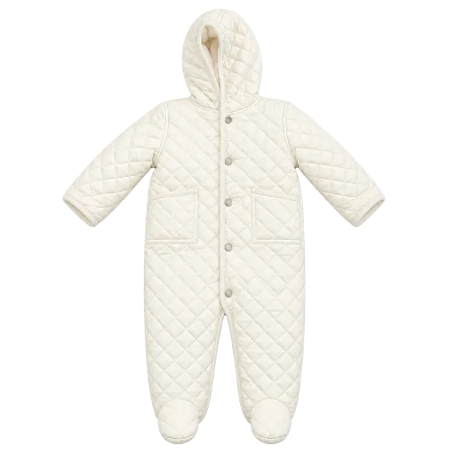 Ralph Lauren Quilted Bunting 9M White Snowsuit Hooded