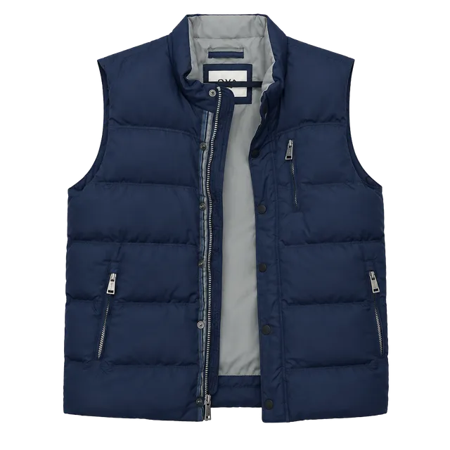 Orvis Down Vest Size XL Navy Blue Puffer Full Zip