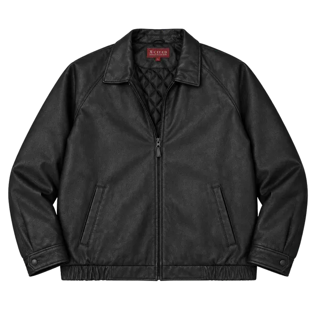 Excelled Leather Jacket XXL Black Bomber Coat Mens Collection