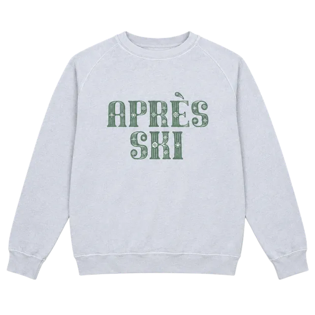 Daydreamer Après Ski Sweatshirt Size S Light Blue Graphic Pullover