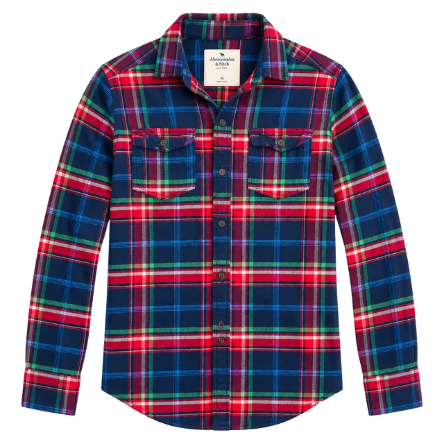 Hollister Womens Top Small Blue Check Collared Long Sleeve 2 Pocket Button Up