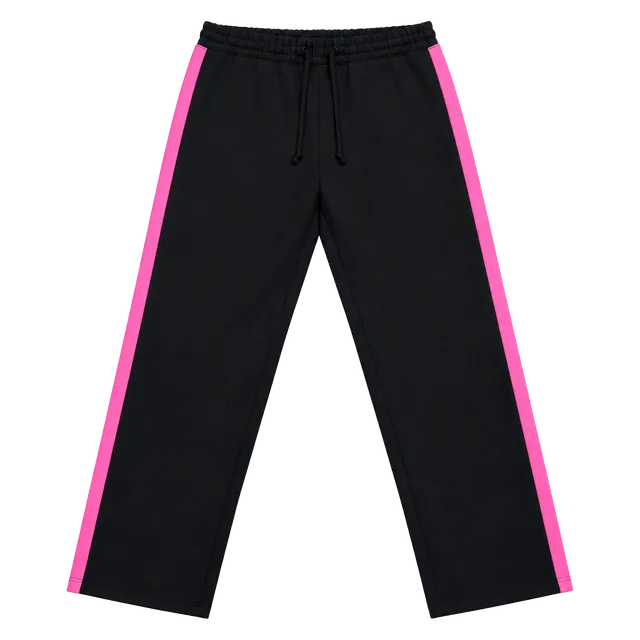 COMME des GARCONS GI-T007 Track Pants Size L Black Pink Side Stripe