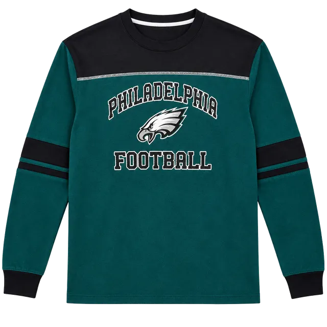 NFL Philadelphia Eagles Long Sleeve Shirt Size M Green Black Football