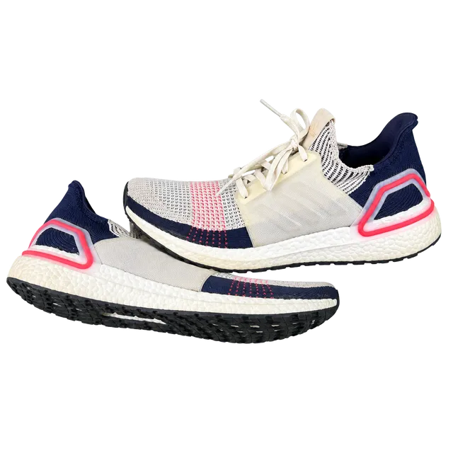 Adidas UltraBoost 19 Size 13 White Navy Red Sneakers
