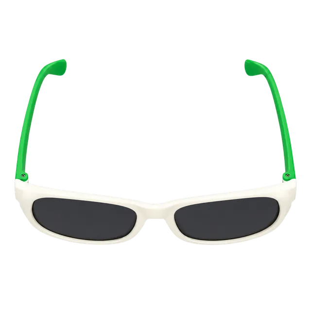 Retro Wayfarer Sunglasses White Frame Neon Green Arms