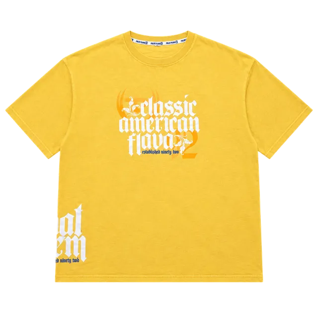 Y2K 2000s Phat Farm Classic American Flava T-Shirt Yellow