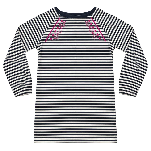 OshKosh B'gosh Striped Top Size 5T Blue White Pink Embroidered