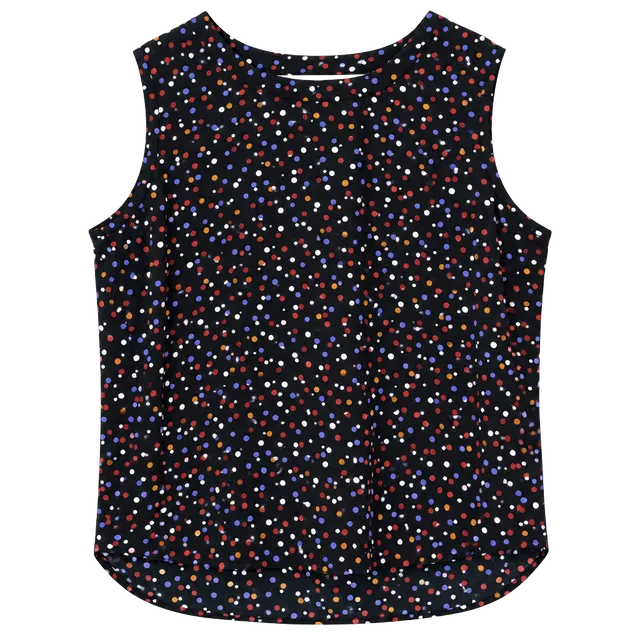 Anne Klein Blouse Size L Multi Color Polka Dot Sleeveless Top