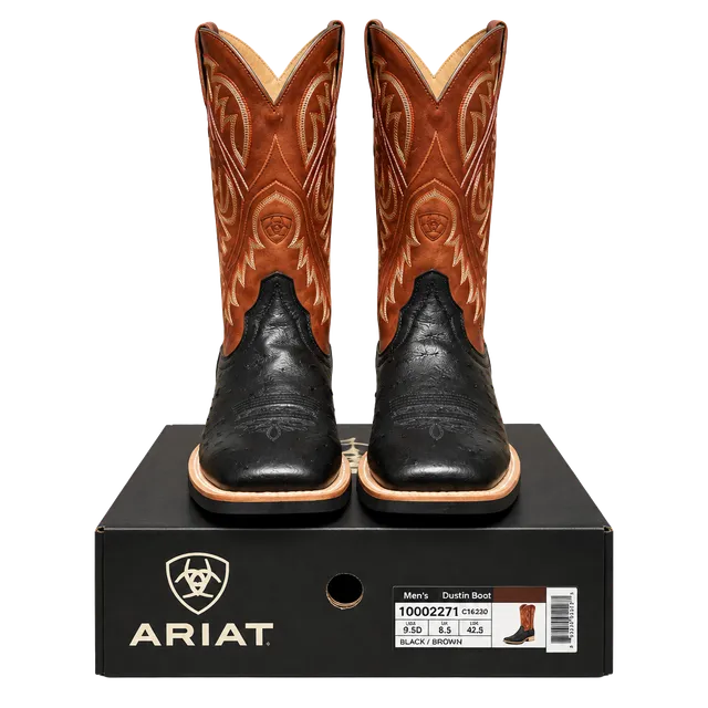Ariat Quickdraw Western Boots Size 12 EE Wide Black Washed Adobe