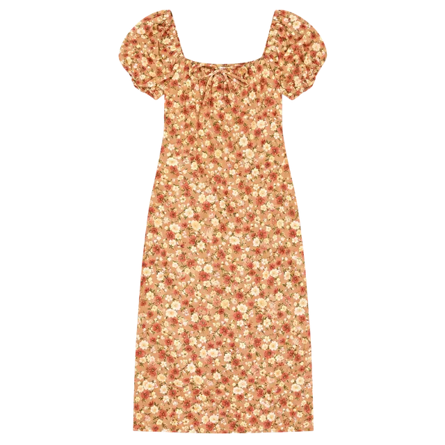 Iris Floral Puff Sleeve Dress Size S