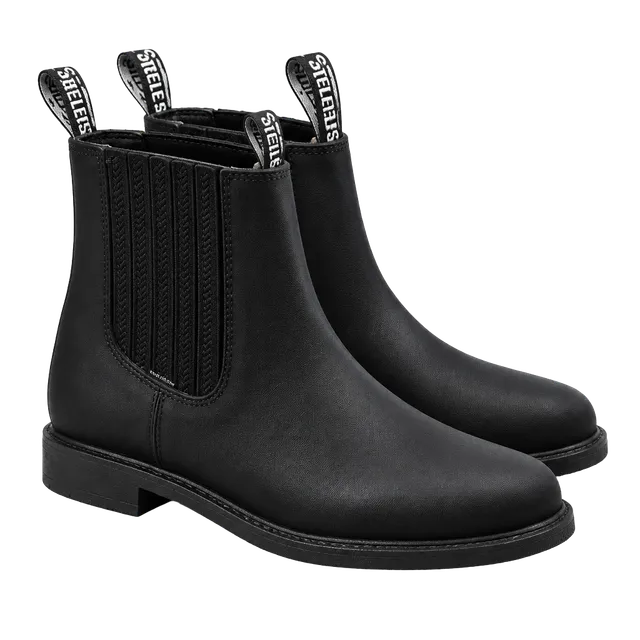 Establo Leather Chelsea Boots Size 8 Black