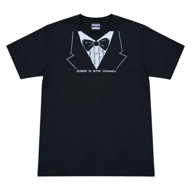 Vintage 80s Hanes DFW Orchestra Donor T Shirt XL Made USA Tuxedo Graphic