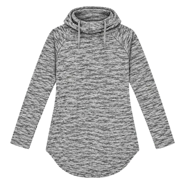 Mossimo Supply Co. Marled Gray Funnel Neck Hoodie Sweatshirt Women’s Large