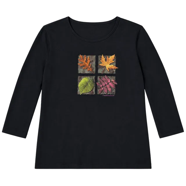 Sonoma Jean Company Fall Leaves Graphic Top Size M Black Cotton