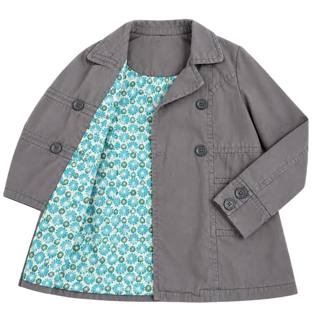 Vintage Y2K Early 2000s Aeropostale Cotton Twill Double Breasted Coat Grey Quilted Lining Beauty
