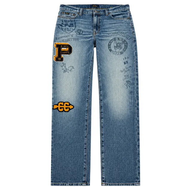Y2K Polo Ralph Lauren Sullivan Slim Varsity Patch Graphic Jeans Y2K Denim