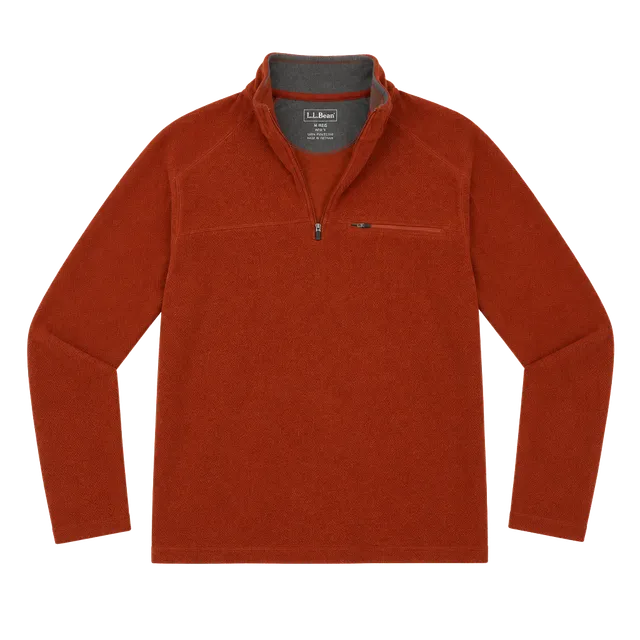 L.L.Bean 1/4 Zip Fleece Pullover Size M Burnt Orange Pocket